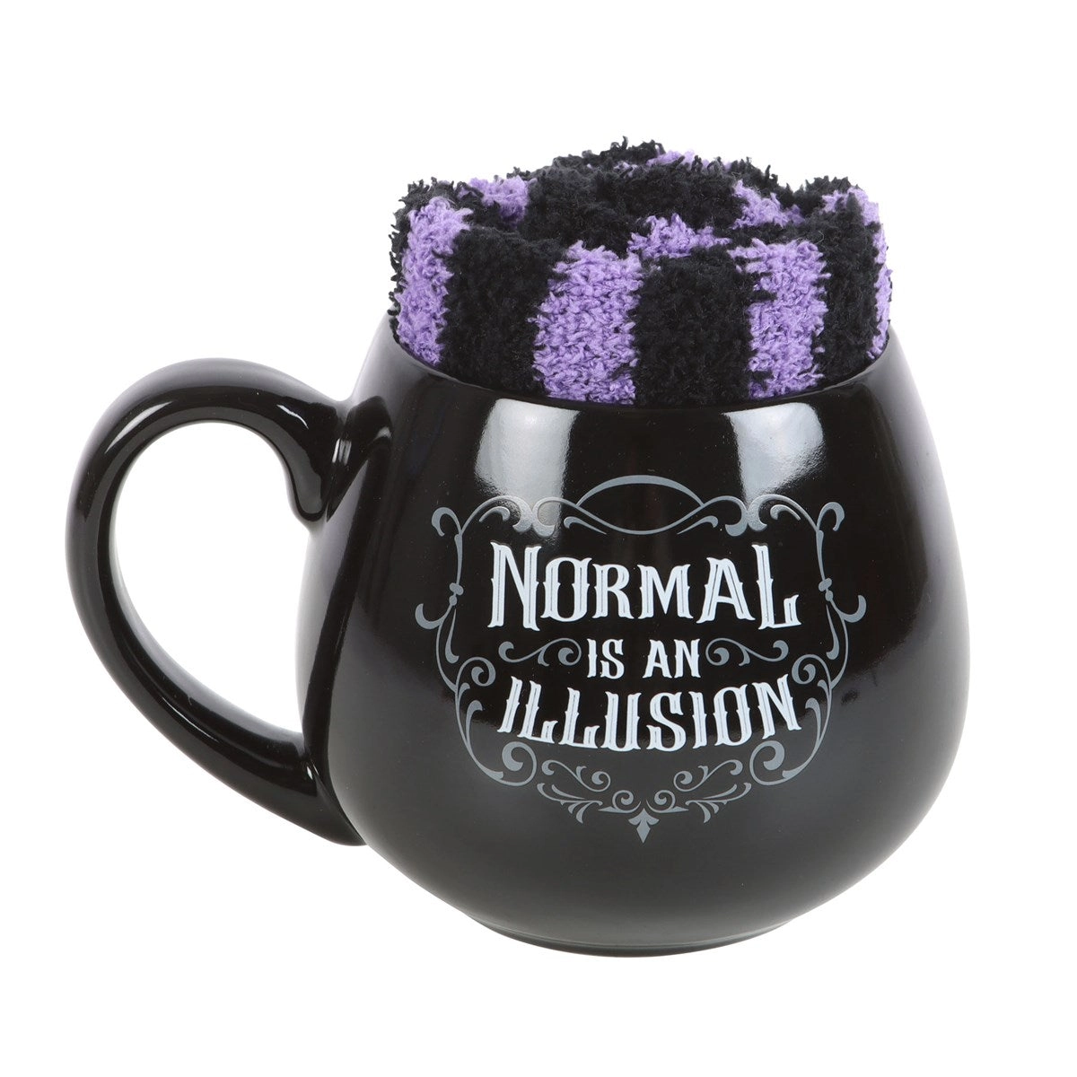 Normal is an Illusion Gothic Mug and Socks Set - Image 2